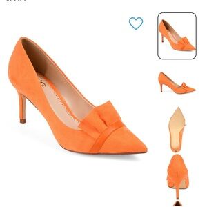 Journee Collection Orange Pointed Toe Heels